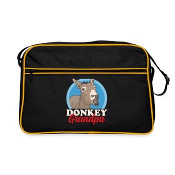 Grand-père âne | Cadeau de l’amoureux de l’âne propriétaire de l’âne - Sac Retro - noir/or - Devant