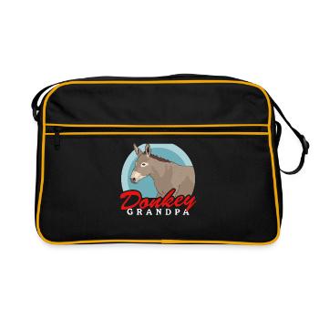 Donkey Grandpa Donkey Lover Donkey Owner Gift - Sac Retro - noir/or - Devant