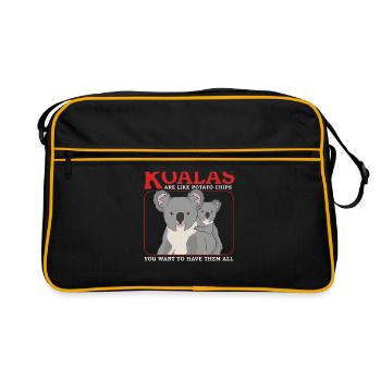 Koala Koalas Koala Bear Koala Bears Cadeau - Sac Retro - noir/or - Devant