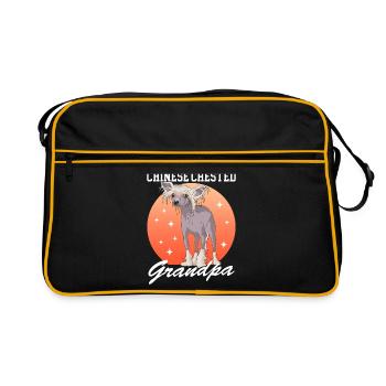 Grand-père chinois à crête | Chien à crête chinois - Sac Retro - noir/or - Devant