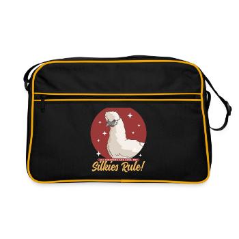 Silk Chickens Silk Chicken Silkie Chickens Cadeau - Sac Retro - noir/or - Devant