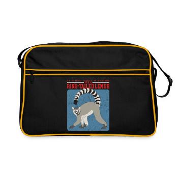 Lémurien Lémuriens à queue annelée Lémuriens à queue annelée Cadeau - Sac Retro - noir/or - Devant