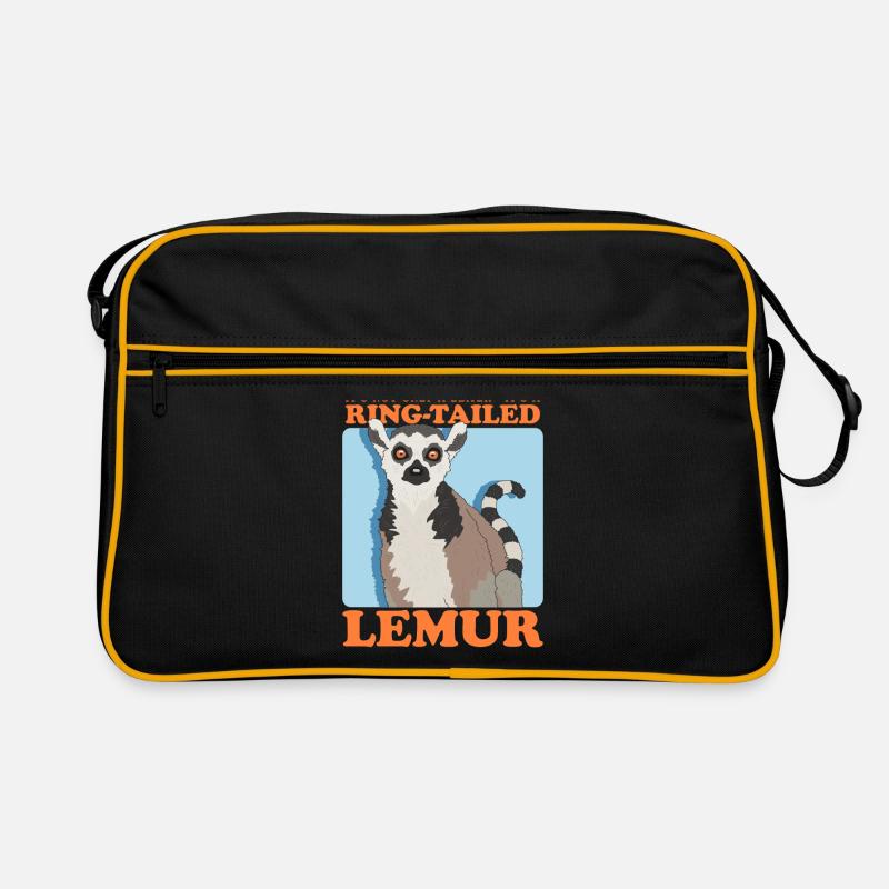 Lemur Katta Ringelschwanz Lemure Geschenk Retro Tasche