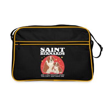 Chien Saint-Bernard Cadeau pour chien Saint-Bernard - Sac Retro - noir/or - Devant