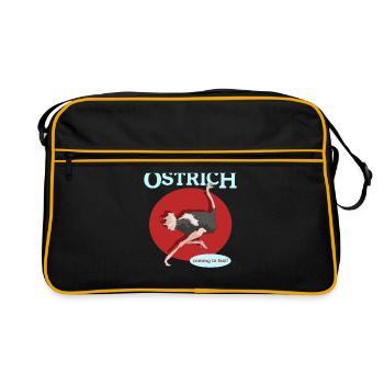 Oiseau autruche | Cadeau d’autruche amoureux des autruches - Sac Retro - noir/or - Devant