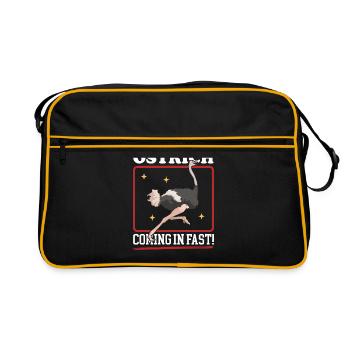 Oiseau d’autruche Autruche Amant Autruche Cadeau - Sac Retro - noir/or - Devant