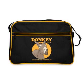 Âne propriétaire âne âne amoureux cadeau d’âne - Sac Retro - noir/or - Devant
