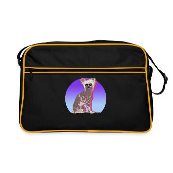 Chien à crête chinois Cadeau de crête chinoise - Sac Retro - noir/or - Devant