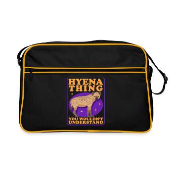 Hyène, hyène tachetée, cadeau hyène - Sac Retro - noir/or - Devant