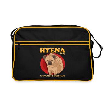 Hyène, Hyène, Hyène tachetée, Cadeau - Sac Retro - noir/or - Devant