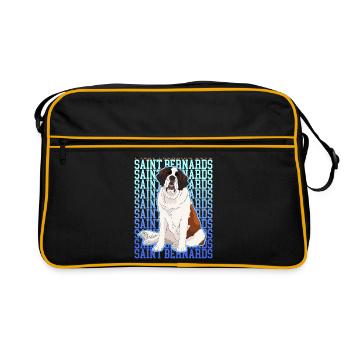 Chien Saint-Bernard Cadeau pour chien Saint-Bernard - Sac Retro - noir/or - Devant