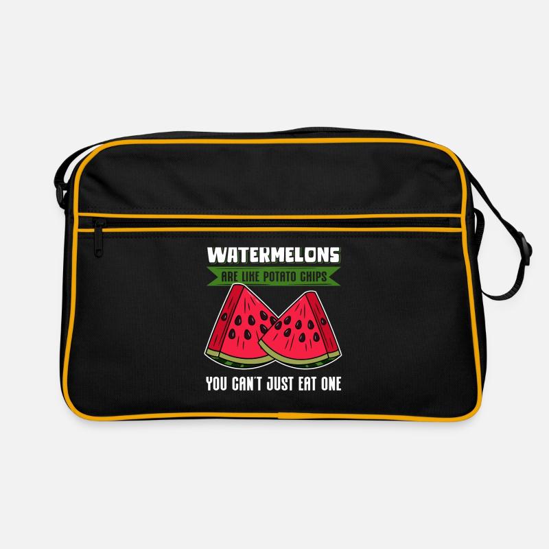 Wassermelone Pasteke Angurie Arbuse Geschenk - Retro Tasche - Schwarz/Gold
