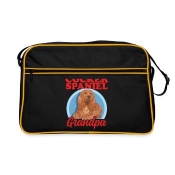 Cocker Spaniel Grandpa Dogs Cocker Spaniel Gift - Retro Bag - black/gold - Front