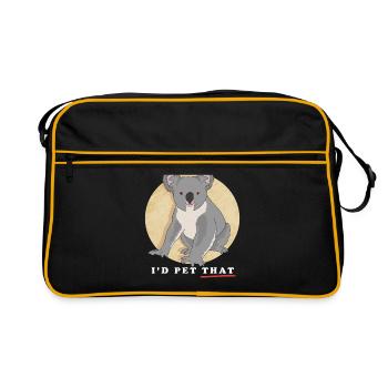 Koala Koalas | Koala ours Koala ours cadeau - Sac Retro - noir/or - Devant