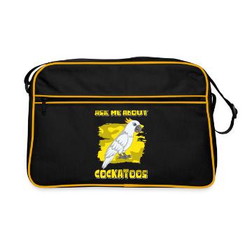 Cacatoès Perroquets Cacatoès cadeau - Sac Retro - noir/or - Devant