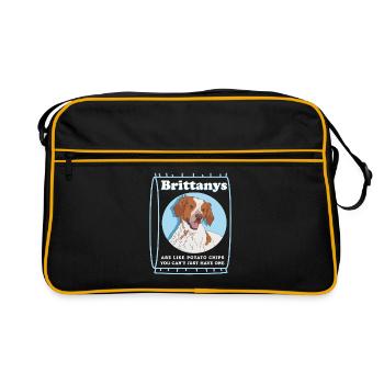 Cadeau de chien breton Epagneul breton de Bretagne - Sac Retro - noir/or - Devant
