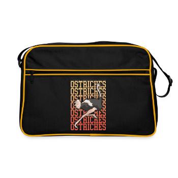 Ostrich bird | Ostrich lover ostrich gift - Retro Bag - black/gold - Front