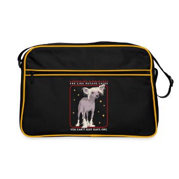 Chinese Crested Chinese Crested Dog Gift - Retro Bag - black/gold - Front