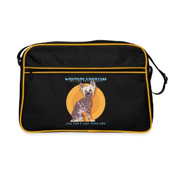 Cadeau chinois à crête de chien chinois à crête - Sac Retro - noir/or - Devant