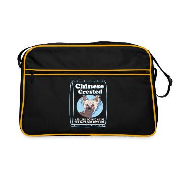 Chinese Crested Dog Chinese Cresteds Gift - Retro Bag - black/gold - Front