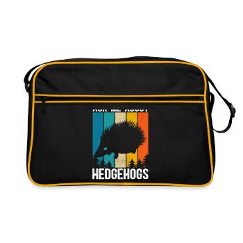 Cadeau drôle de hérisson amoureux du hérisson - Sac Retro - noir/or - Devant