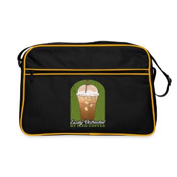 Iced Coffee | Coffee Lover Gift - Retro Bag - black/gold - Front