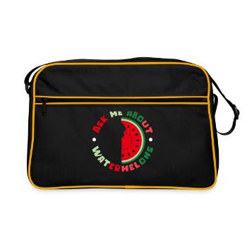 Pastèque Angurie Arbuse pâtisserie cadeau - Sac Retro - noir/or - Devant