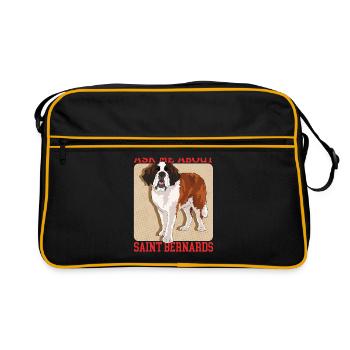 Chiens de Saint-Bernard Cadeau de chien de Saint-Bernard - Sac Retro - noir/or - Devant