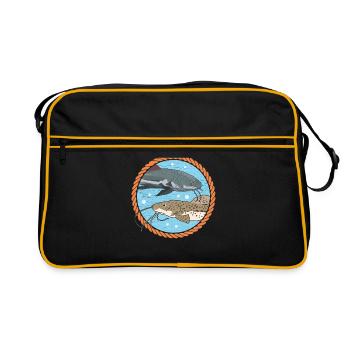 Poisson-chat poisson poisson-chat pêcheur silure cadeau - Sac Retro - noir/or - Devant