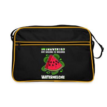 Pastèque Angurie Arbuse pâtisserie cadeau - Sac Retro - noir/or - Devant