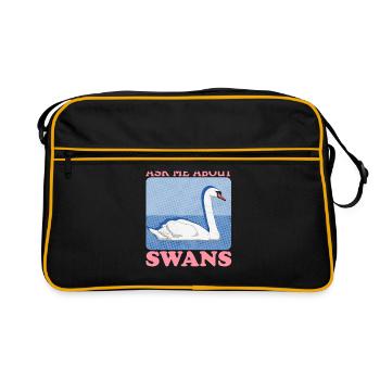 Swans Swans Swan Lover Gift - Retro Bag - black/gold - Front