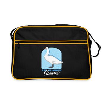 Swans Swan Swan Lover Gift - Retro Bag - black/gold - Front