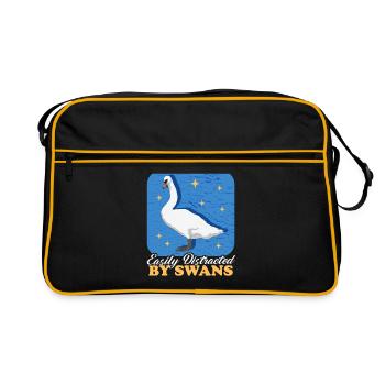 Swan Swan Lover Swans Gift - Retro Bag - black/gold - Front