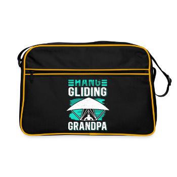 Hang Gliding Grandpa Hang Glider Gift - Retro Bag - black/gold - Front
