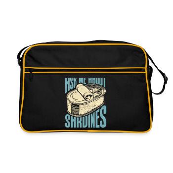 Sardine Atlantic European Sardines Gift - Retro Bag - black/gold - Front