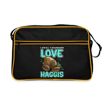 Haggis Scottish Dish Gift - Retro Bag - black/gold - Front