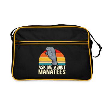 Manatee Manatee Manatee Manatee Gift - Retro Bag - black/gold - Front