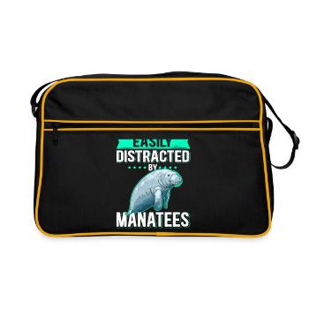 Manatee Manatee Manatee Manatee Manatee Gift - Retro Bag - black/gold - Front