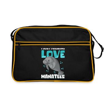 Manatee Manatee Manatee Manatee Gift - Retro Bag - black/gold - Front