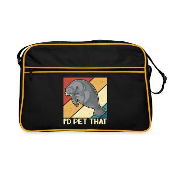 Manatee Manatee Manatee Manatee Gift - Retro Bag - black/gold - Front