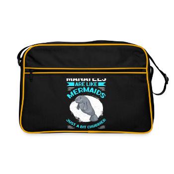 Manatee Manatee Manatee Manatees Gift - Retro Bag - black/gold - Front