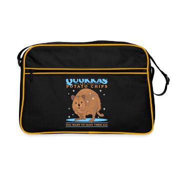 Quokka Kurzschwanzkänguru Quokkas Geschenk - Retro Tasche - Schwarz/Gold - Vorne