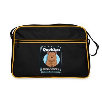 Quokka Kurzschwanzkängurus Quokkas Geschenk - Retro Tasche - Schwarz/Gold - Vorne