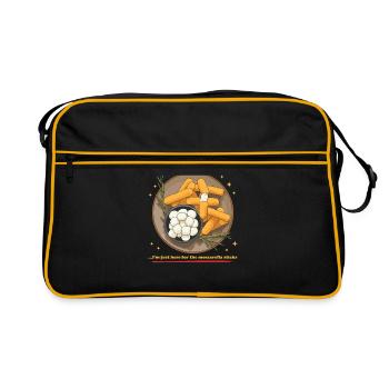 Bâtonnets de mozzarella amant fromage cadeau - Sac Retro - noir/or - Devant