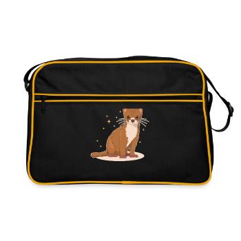 Weasel Little Weasel Mouse Weasel Gift - Retro Bag - black/gold - Front