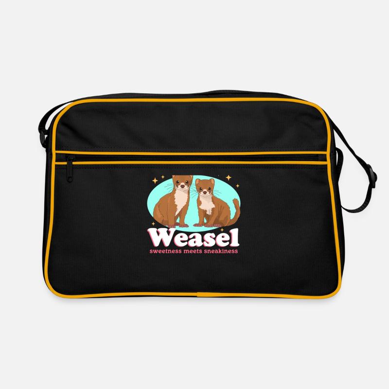 Wiesel süßer Zwergwiesel Mauswiesel Geschenk Retro Tasche