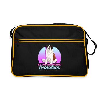 St. Bernard Granny St. Bernard Dog Gift - Retro Bag - black/gold - Front