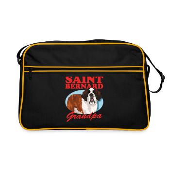St. Bernard Grandpa St. Bernard Dog Gift - Retro Bag - black/gold - Front