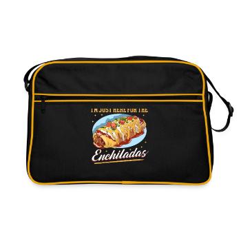 Manger des enchiladas | Cadeau d’enchiladas d’amant - Sac Retro - noir/or - Devant