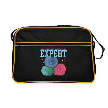 Crochet Expert au Crochet Crochet Crochet Cadeau - Sac Retro - noir/or - Devant